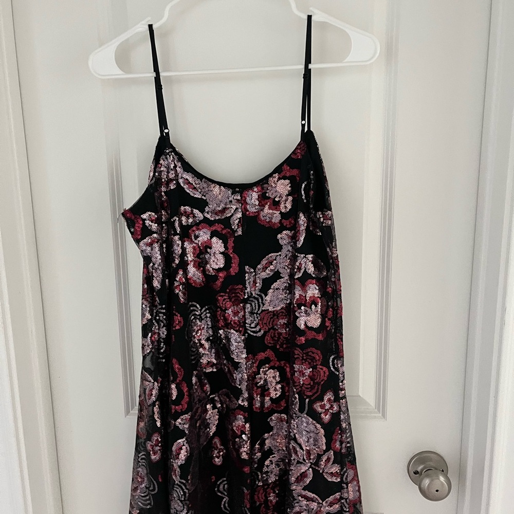 Honey and Rosie Black Dress with Pink Sequins